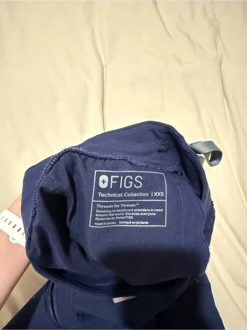 Navy Yola High Waisted 2.0 - Skinny Scrub Pants - Picture 3 of 4